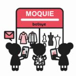 Illustration d'une boutique en ligne moderne utilisant un thème Shopify, avec des clients interagissant sur différents appareils.