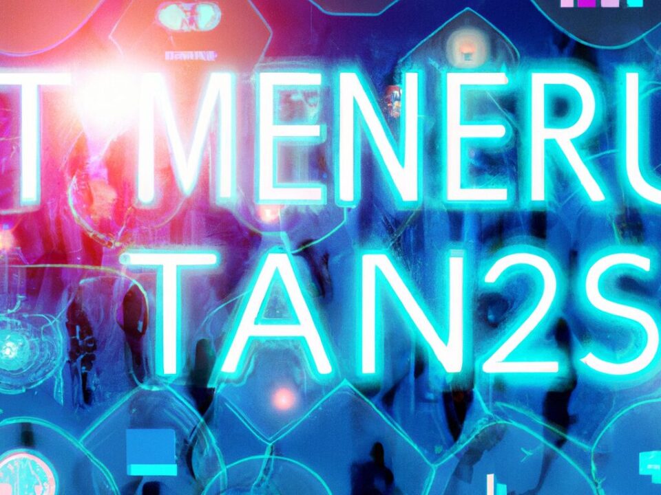 A futuristic digital marketplace with diverse CMS solutions represented, set in a vibrant, innovative environment, showcasing trends for 2026.